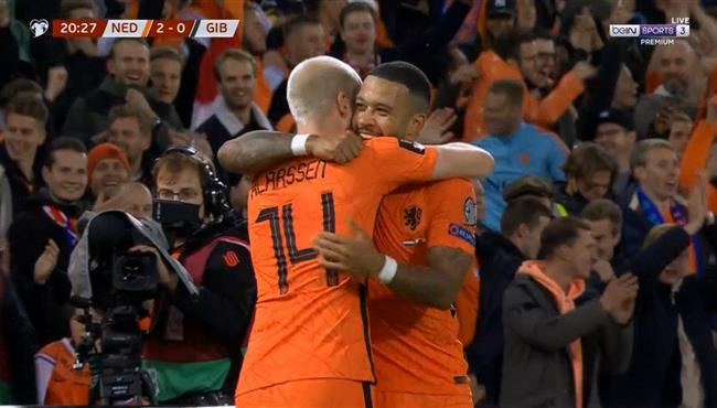 هدف ممفيس ديباي الاول في مرمي جبل طارق بتصفيات كاس العالم