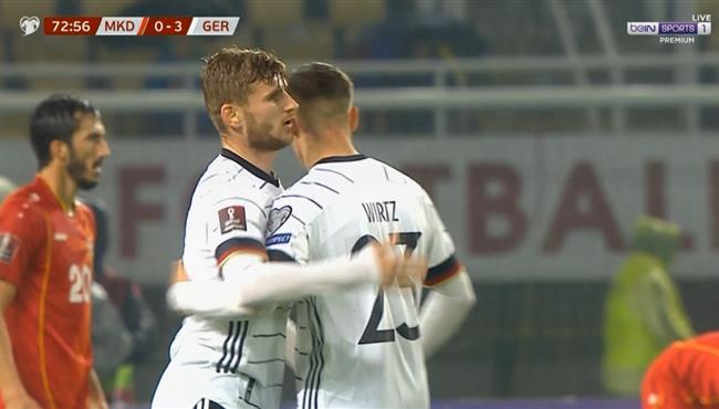 هدف تيمو فيرنر الثاني في مرمي مقدونيا بتصفيات كاس العالم