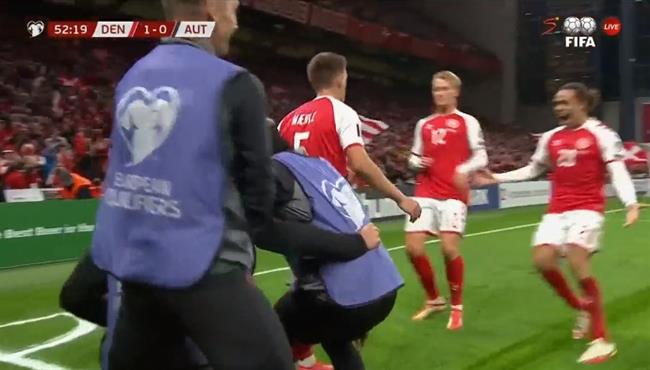 هدف فوز الدنمارك علي النمسا 1 0 تصفيات كأس العالم