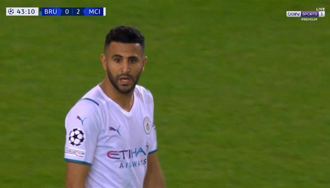 هدف رياض محرز الاول في مرمي كلوب بروج بدوري ابطال اوروبا