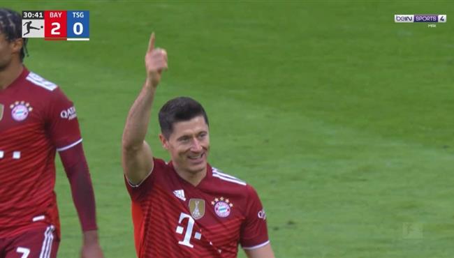 هدف ليفاندوفيسكي الرائع في مباراة بايرن ميونخ وهوفنهايم بالدوري الالماني