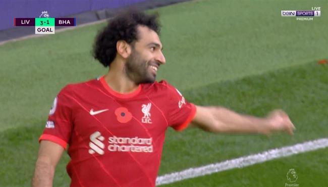 هدف محمد صلاح الملغي في مرمي برايتون بالدوري الانجليزي