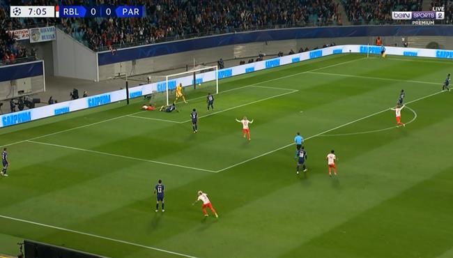 هدف لايبزيج الاول في مرمي باريس سان جيرمان بدوري ابطال اوروبا