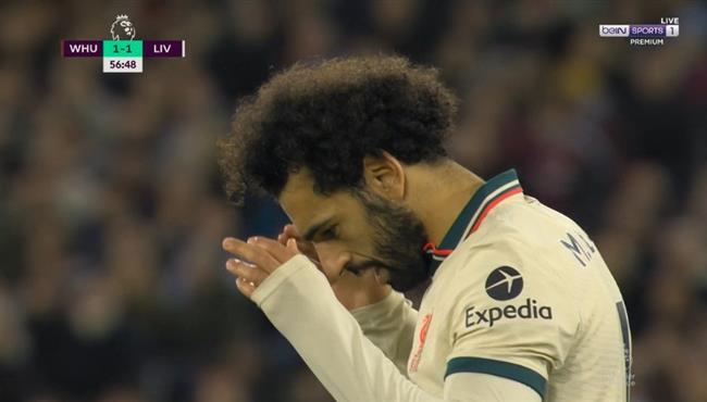 محمد صلاح كاد ان يسجل هدف امام وست هام في الدوري الانجليزي