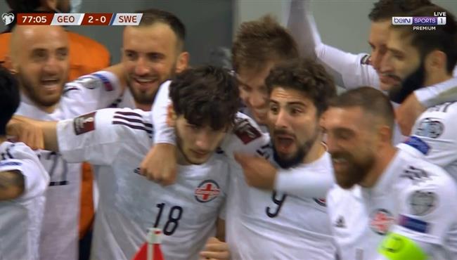 اهداف مباراة جيورجيا والسويد 2 0 تصفيات كاس العالم