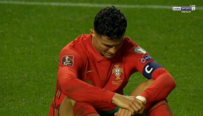 رد فعل وحسرة رونالدو بعد خسارة البرتغال امام صربيا بتصفيات كأس العالم