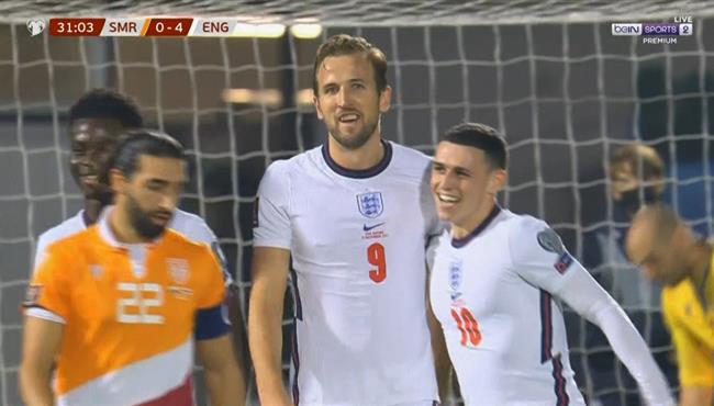 سوبر هاتريك هاري كين في مباراة انجلترا وسان مارينو بتصفيات كأس العالم