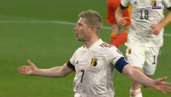 هدف دي بروين الرائع في مرمي ويلز بتصفيات كأس العالم