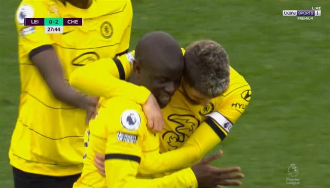 هدف كانتي في مرمي ليستر سيتي بالدوري الانجليزي