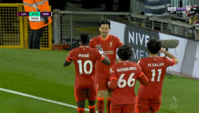 هدف ليفربول الرابع في مرمي ارسنال مينامينو