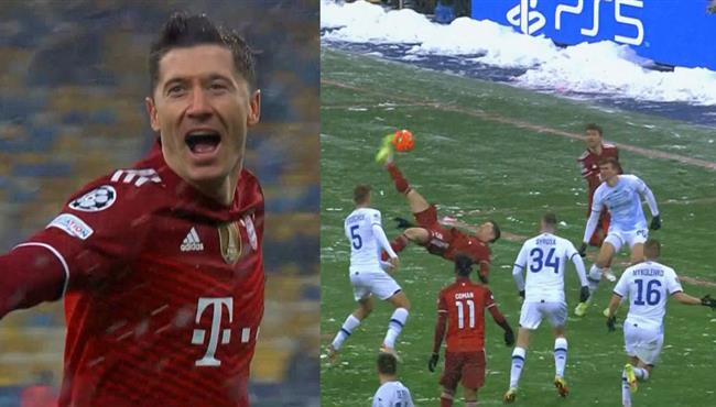 هدف ليفاندوفيسكي العالمي في مرمي دينامو كييف بدوري ابطال اوروبا مقصية رائعة