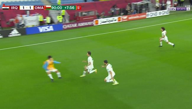 هدف تعادل العراق القاتل مع عمان 1 1 كأس العرب