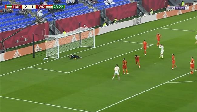 القائم يحرم لاعب الامارات من تسجيل هدف عالمي في مرمي سوريا