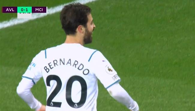 هدف برناردو سيلفا الرائع في مرمي استون فيلا بالدوري الانجليزي