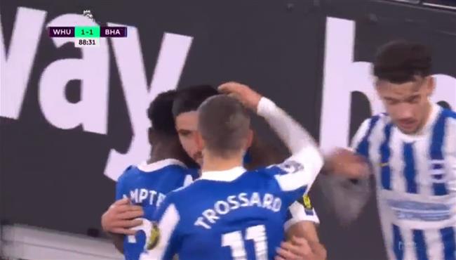 اهداف مباراة وست هام وبرايتون 1 1 الدوري الانجليزي