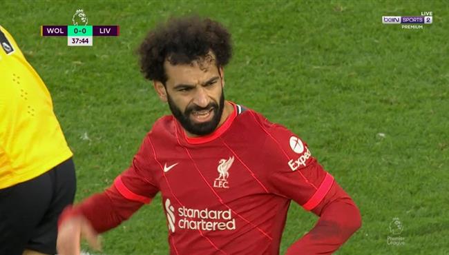محمد صلاح كاد ان يسجل هدف في مباراة ليفربول وولفرهامبتون