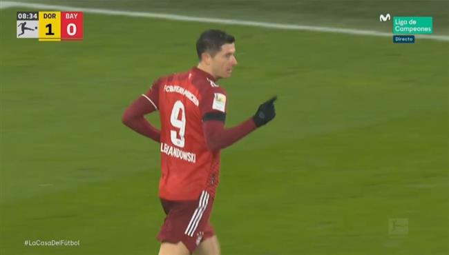 هدف ليفاندوفيسكي في مباراة بايرن ميونخ وبوروسيا دورتموند بالدوري الالماني