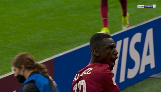 هدف قطر الاول في مرمي العراق بكاس العرب