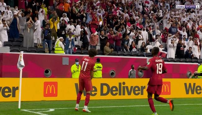 هدف قطر الثاني في مرمي العراق بكاس العرب