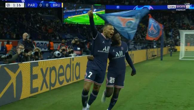 هدف مبابي الاول في مرمي كلوب بروج بدوري ابطال اوروبا