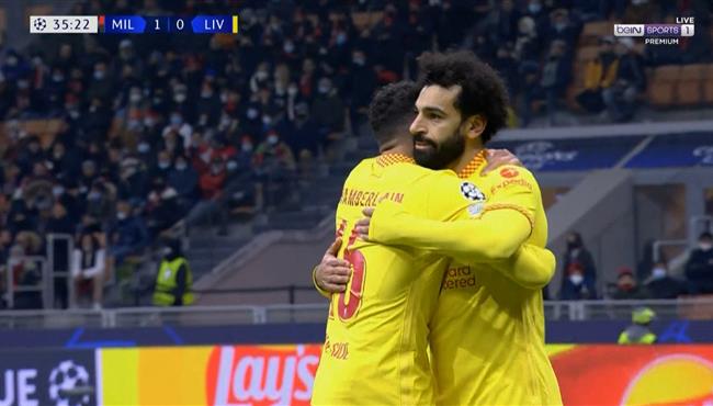 هدف محمد صلاح في مرمي ميلان بدوري ابطال اوروبا