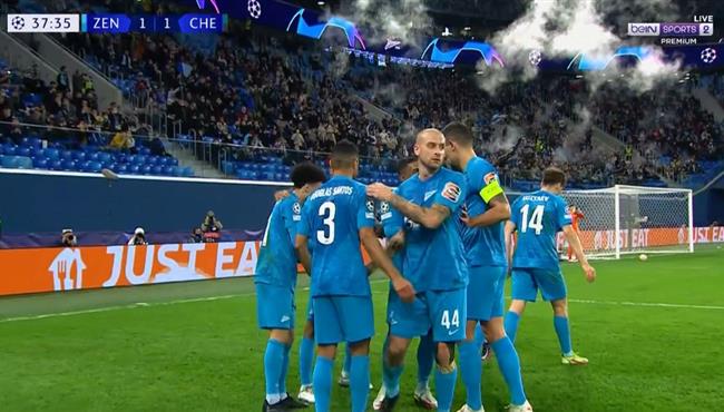 هدف تعادل زينيت مع تشيلسي 1 1 دوري ابطال اوروبا