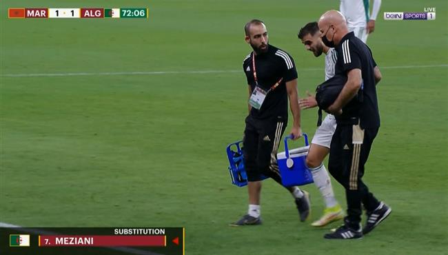 اصابة الطيب مزياني وخروجة في مباراة الجزائر والمغرب