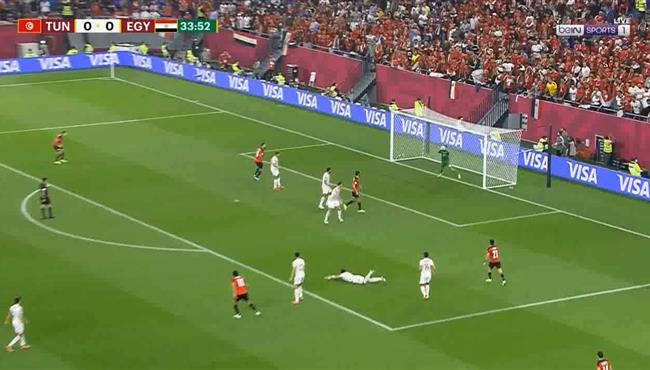 اول فرصة من مصر امام تونس في كاس العرب