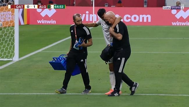 اصابة بغداد بو نجاح وخروجة في مباراة الجزائر وقطر بكاس العرب