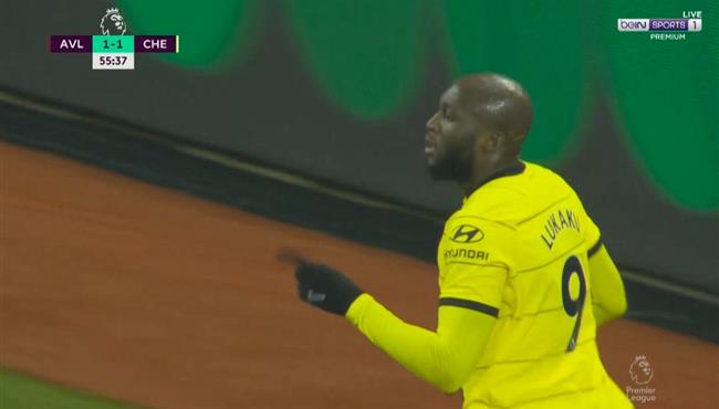 هدف لوكاكو في مرمي استون فيلا بالدوري الانجليزي