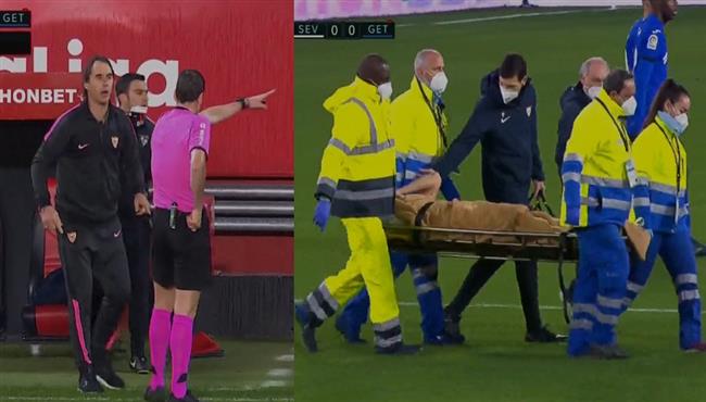 اصابة خطيرة لأوكامبوس ومشادة بين لوبيتيجي ومدرب خيتافي والحكم يطردهما