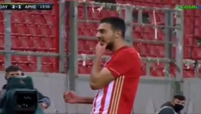 احمد حسن كوكا يسجل هدفين فى مباراة اولمبياكوس واريس سالونيكا