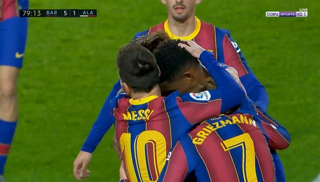 اهداف مباراة برشلونة وديبورتيفو الافيس 5 1 الدوري الاسباني