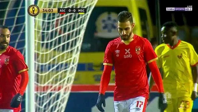 عمرو السولية كاد ان يسجل هدف للاهلي امام المريخ