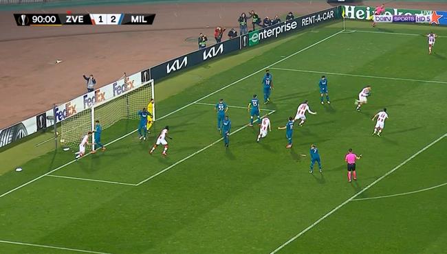 اهداف مباراة ميلان والنجم الاحمر 2 2 الدوري الاوروبي