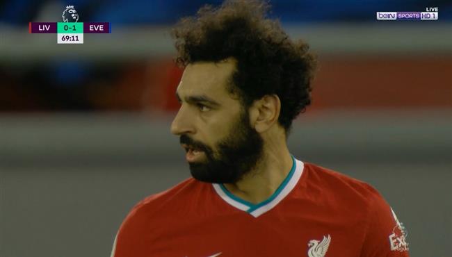 محمد صلاح يهدر فرصة هدف محقق امام ايفرتون