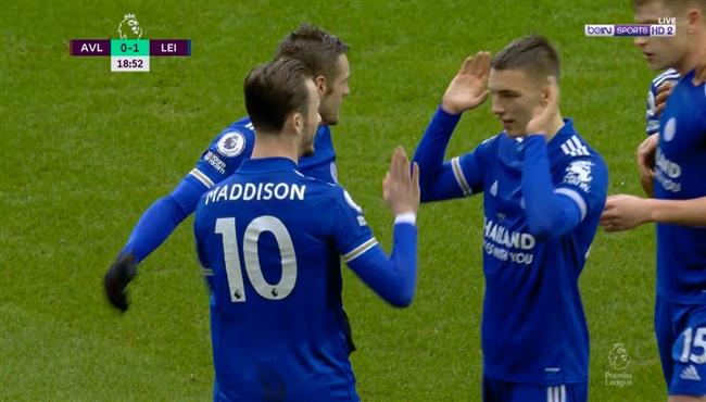 اهداف مباراة استون فيلا وليستر سيتي 1 2 الدوري الانجليزي