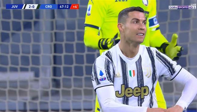 كريستيانو رونالدو يهدر فرصة هدف محقق والمرمي خالي امام كروتوني