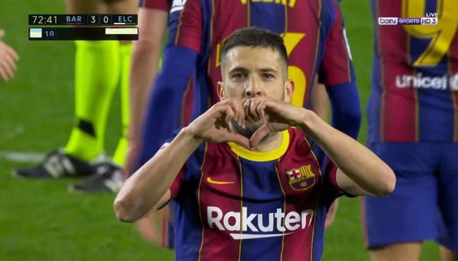 هدف برشلونة الثالث في مرمي التشي جوردي ألبا