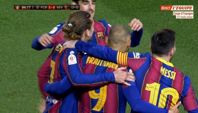 هدف برشلونة الثالث في مرمي اشبيلية برايثوايت