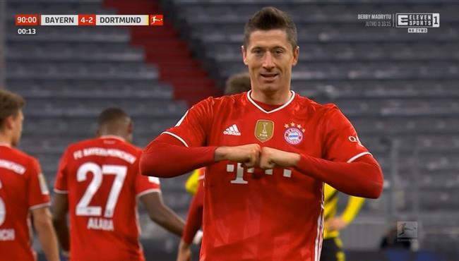 هاتريك ليفاندوفيسكي امام بوروسيا دورتموند في الدوري الالماني