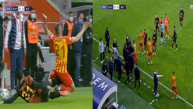 تدخل مصطفي محمد علي لاعب قيصري سبور يتسسبب في مشادة بين اللاعبين والجهاز الفني