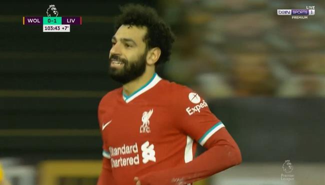 محمد صلاح كاد ان يسجل هدف امام ولفرهامبتون