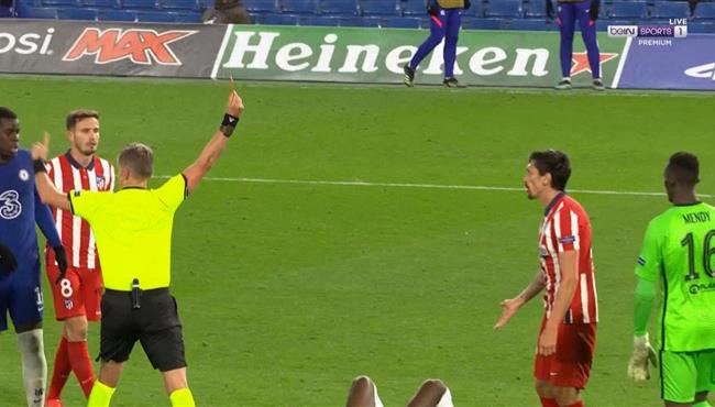 طرد سافيتش في مباراة تشيلسي واتلتيكو مدريد