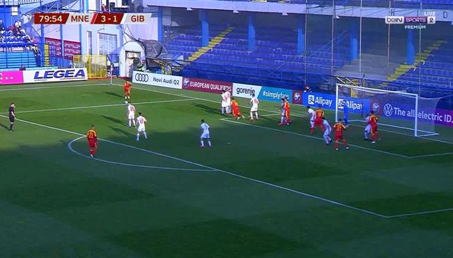 هدف رائع فى مباراة جبل طارق ومونتينيجرو بتصفيات كاس العالم