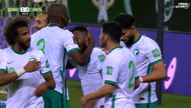 هدف السعودية الثاني فى مرمي فلسطين فهد المولد