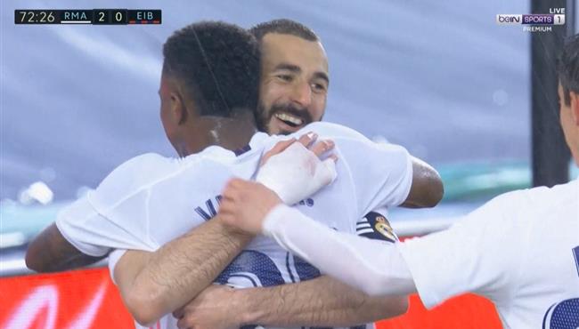 هدف كريم بنزيما فى مرمي ايبار بالدوري الاسباني