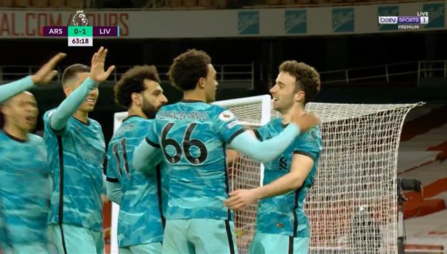 هدف ليفربول الاول في مرمي ارسنال جوتا