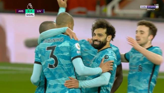 هدف محمد صلاح الرائع في مرمي ارسنال بالدوري الانجليزي