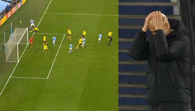 فودين يهدر هدف محقق لمانشستر سيتي امام بورسيا دورتموند ورد فعل جوارديولا